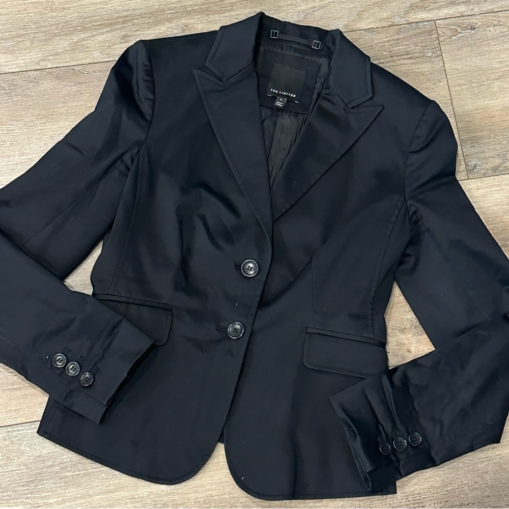 The Limited Black Sateen Blazer, EUC, Size 4